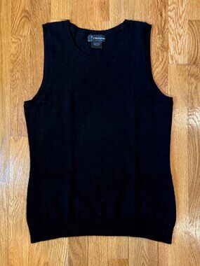 C by Bloomingdales Black Cashmere Vest, Size L